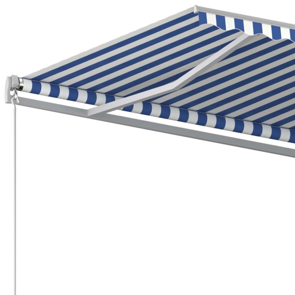 Gelenkarmmarkise Einziehbar 450x350 cm Blau und Weiß