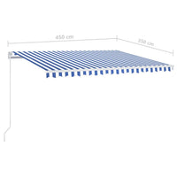 Thumbnail for Gelenkarmmarkise Einziehbar 450x350 cm Blau und Weiß