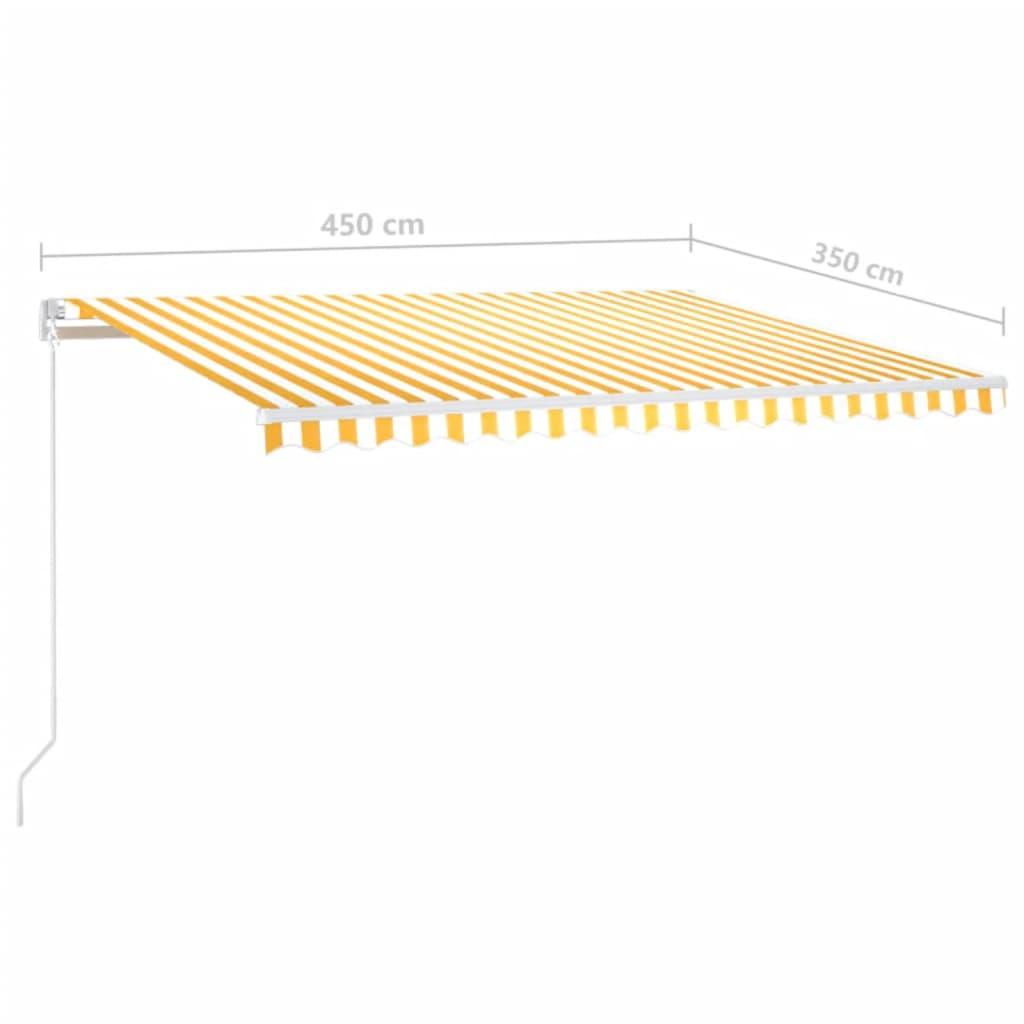 Gelenkarmmarkise Einziehbar 450x350 cm Gelb und Weiß