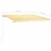 Thumbnail for Gelenkarmmarkise Einziehbar 450x350 cm Gelb und Weiß