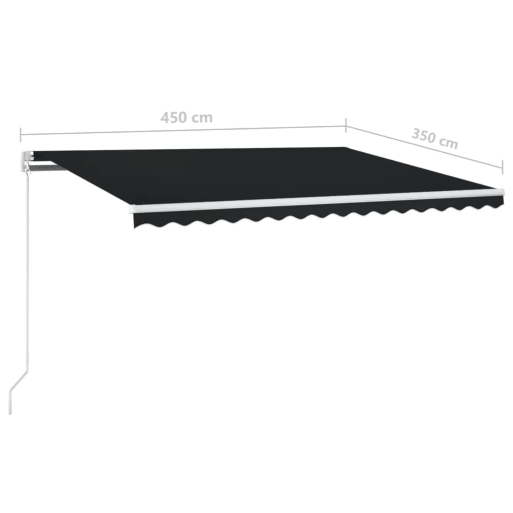 Gelenkarmmarkise Einziehbar 450x350 cm Anthrazit