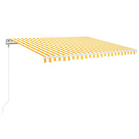 Thumbnail for Automatische Markise mit LED & Windsensor 450x350 cm Gelb/Weiß
