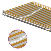 Thumbnail for Automatische Markise mit LED & Windsensor 450x350 cm Gelb/Weiß