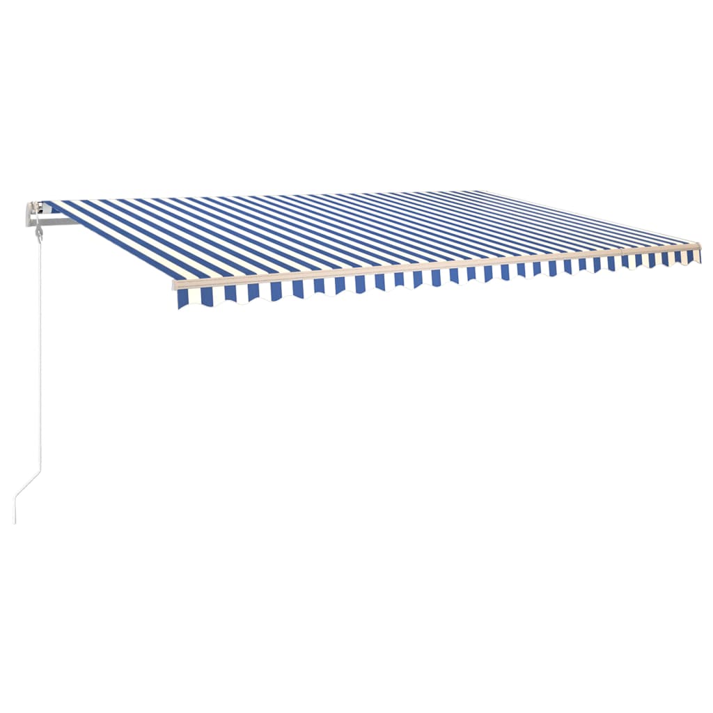 Automatische Markise mit LED & Windsensor 500x350 cm Blau und Weiß