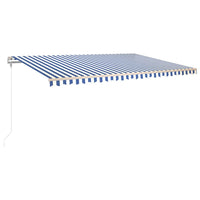 Thumbnail for Automatische Markise mit LED & Windsensor 500x350 cm Blau und Weiß