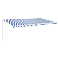 Thumbnail for Gelenkarmmarkise Einziehbar mit LED 600x350 cm Blau und Weiß