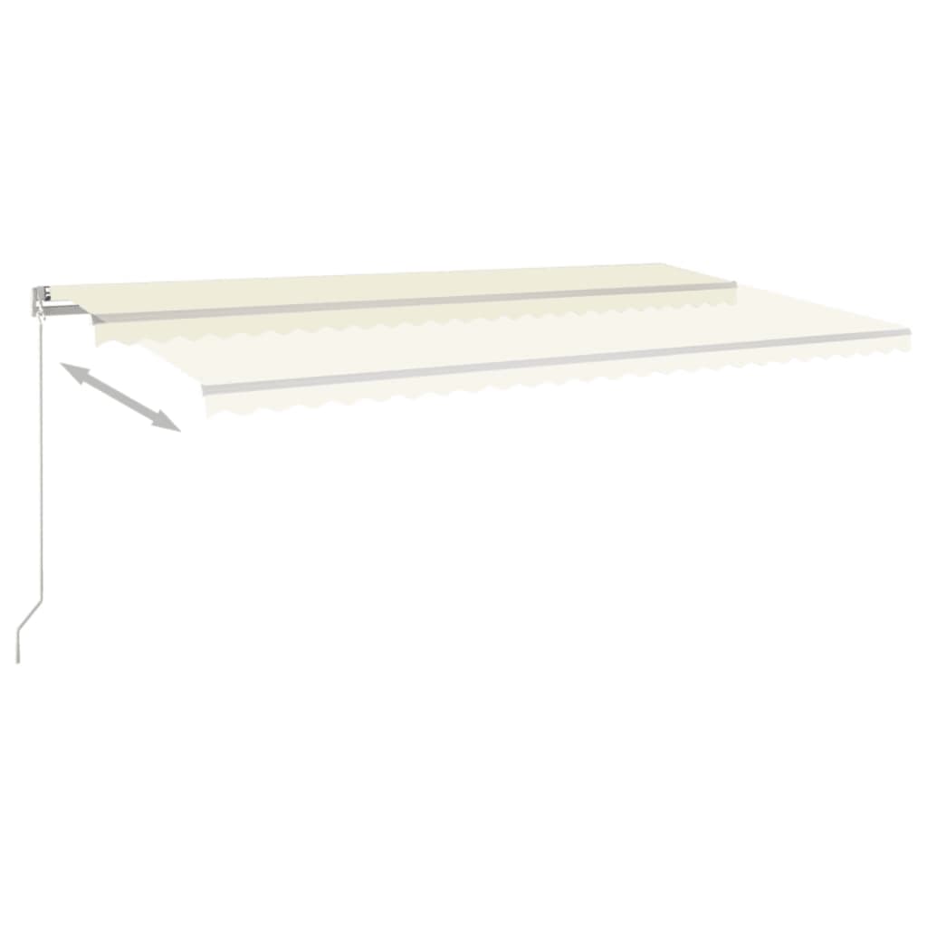 Gelenkarmmarkise Einziehbar mit LED 600x350 cm Cremeweiß