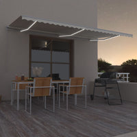 Thumbnail for Gelenkarmmarkise Einziehbar mit LED 600x350 cm Cremeweiß