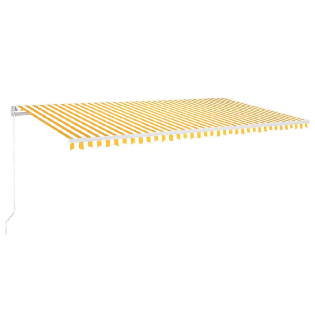 Gelenkarmmarkise Einziehbar mit LED 600x350 cm Gelb & Weiß