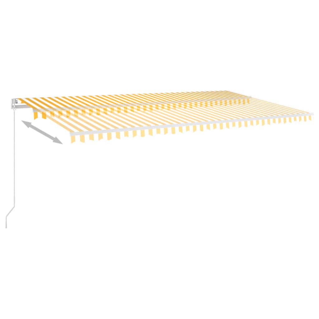 Gelenkarmmarkise Einziehbar mit LED 600x350 cm Gelb & Weiß