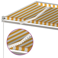 Thumbnail for Gelenkarmmarkise Einziehbar mit LED 600x350 cm Gelb & Weiß