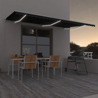 Thumbnail for Gelenkarmmarkise mit LED 600x350 cm Anthrazit