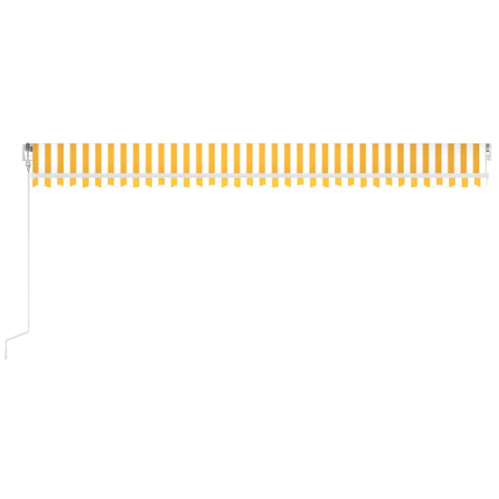 Automatische Markise mit LED & Windsensor 600x350 cm Gelb/Weiß
