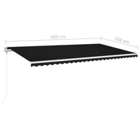 Thumbnail for Automatische Markise mit LED & Windsensor 600x350 cm Anthrazit
