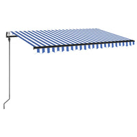 Thumbnail for Automatische Markise mit LED Windsensor 400x300 cm Blau Weiß