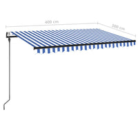 Thumbnail for Automatische Markise mit LED Windsensor 400x300 cm Blau Weiß
