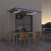 Thumbnail for Automatische Markise mit LED Windsensor 400x300 cm Blau Weiß