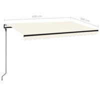 Thumbnail for Automatische Markise mit LED & Windsensor 450x300 cm Creme