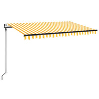 Thumbnail for Automatische Markise mit LED & Windsensor 450x300 cm Gelb/Weiß