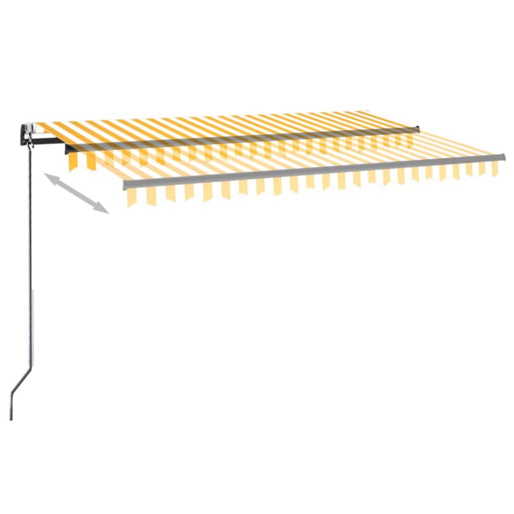 Automatische Markise mit LED & Windsensor 450x300 cm Gelb/Weiß