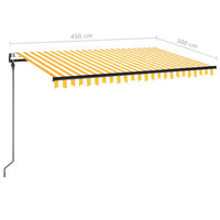 Thumbnail for Automatische Markise mit LED & Windsensor 450x300 cm Gelb/Weiß
