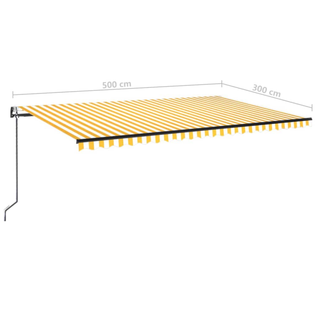 Automatische Markise mit LED & Windsensor 500x300 Gelb/Weiß