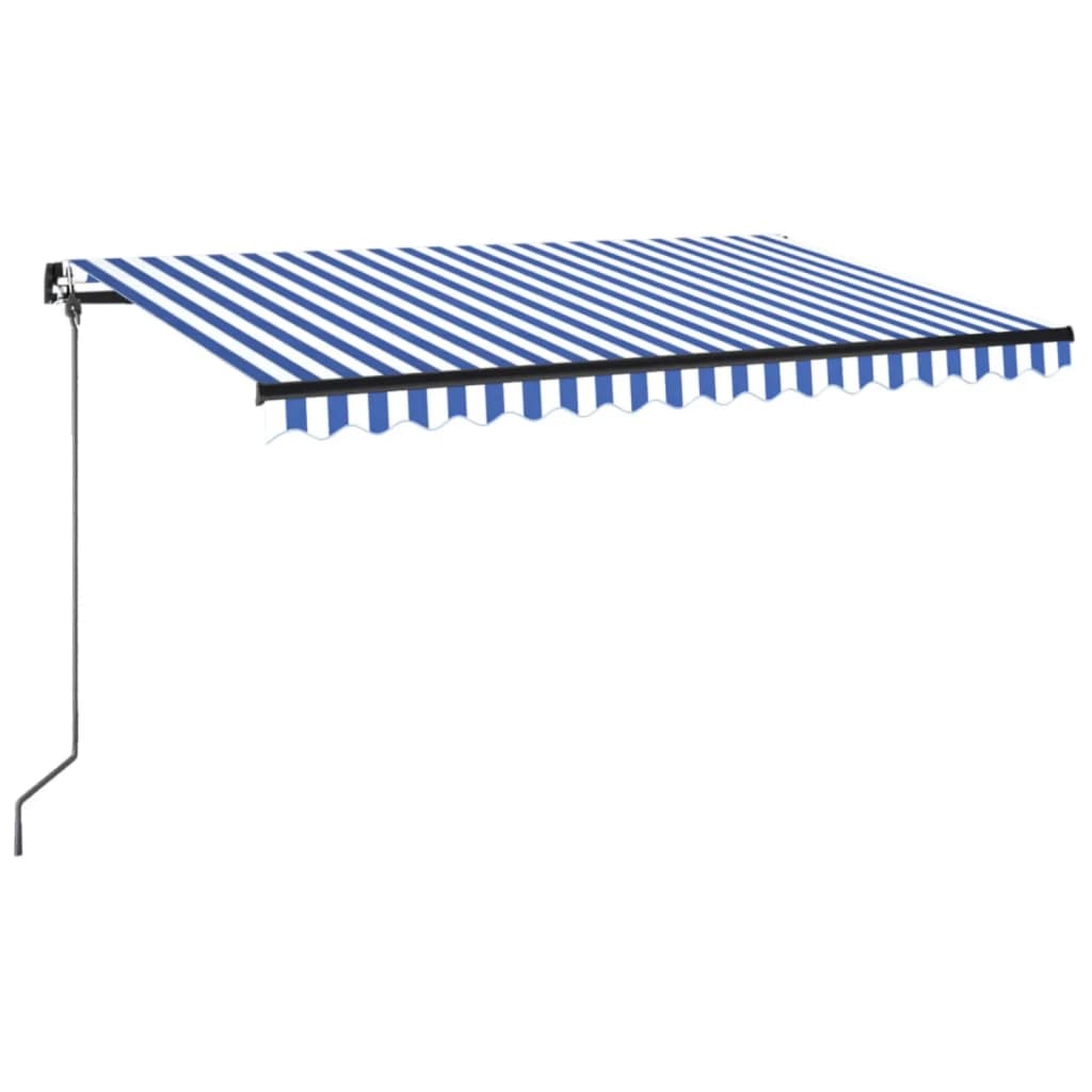 Gelenkarmmarkise Einziehbar 400x350 cm Blau und Weiß