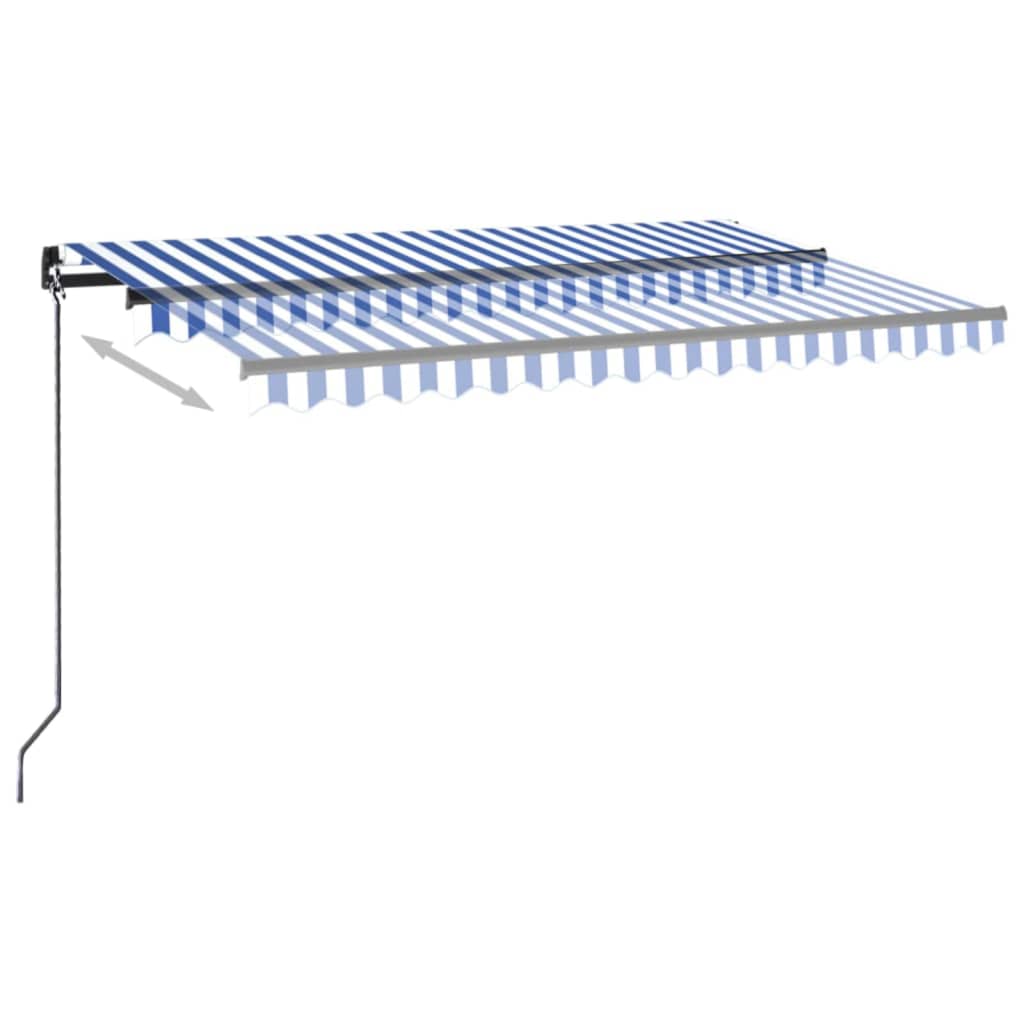 Gelenkarmmarkise Einziehbar 400x350 cm Blau und Weiß