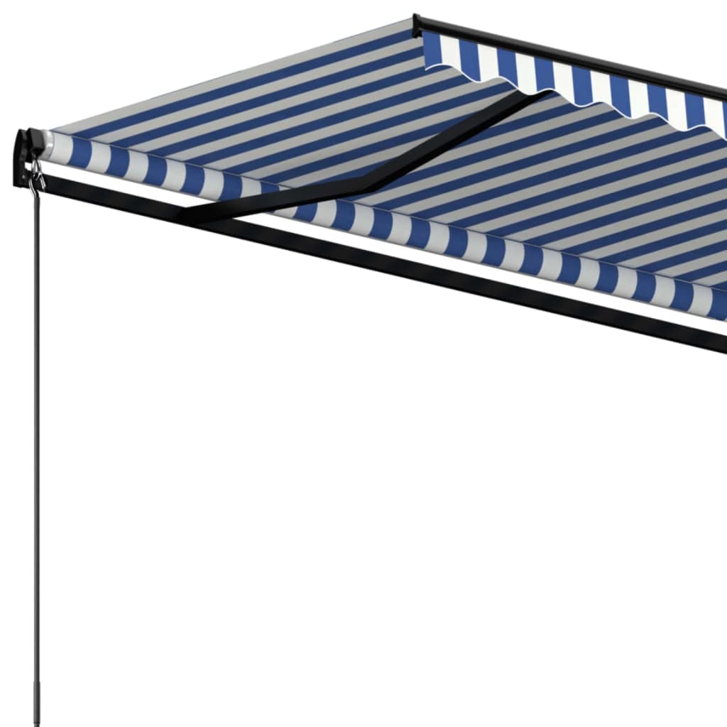 Gelenkarmmarkise Einziehbar 400x350 cm Blau und Weiß