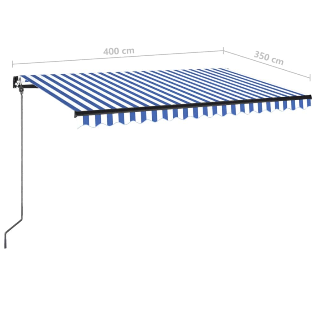 Gelenkarmmarkise Einziehbar 400x350 cm Blau und Weiß