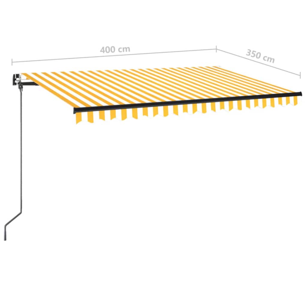 Gelenkarmmarkise Einziehbar 400x350 cm Gelb und Weiß