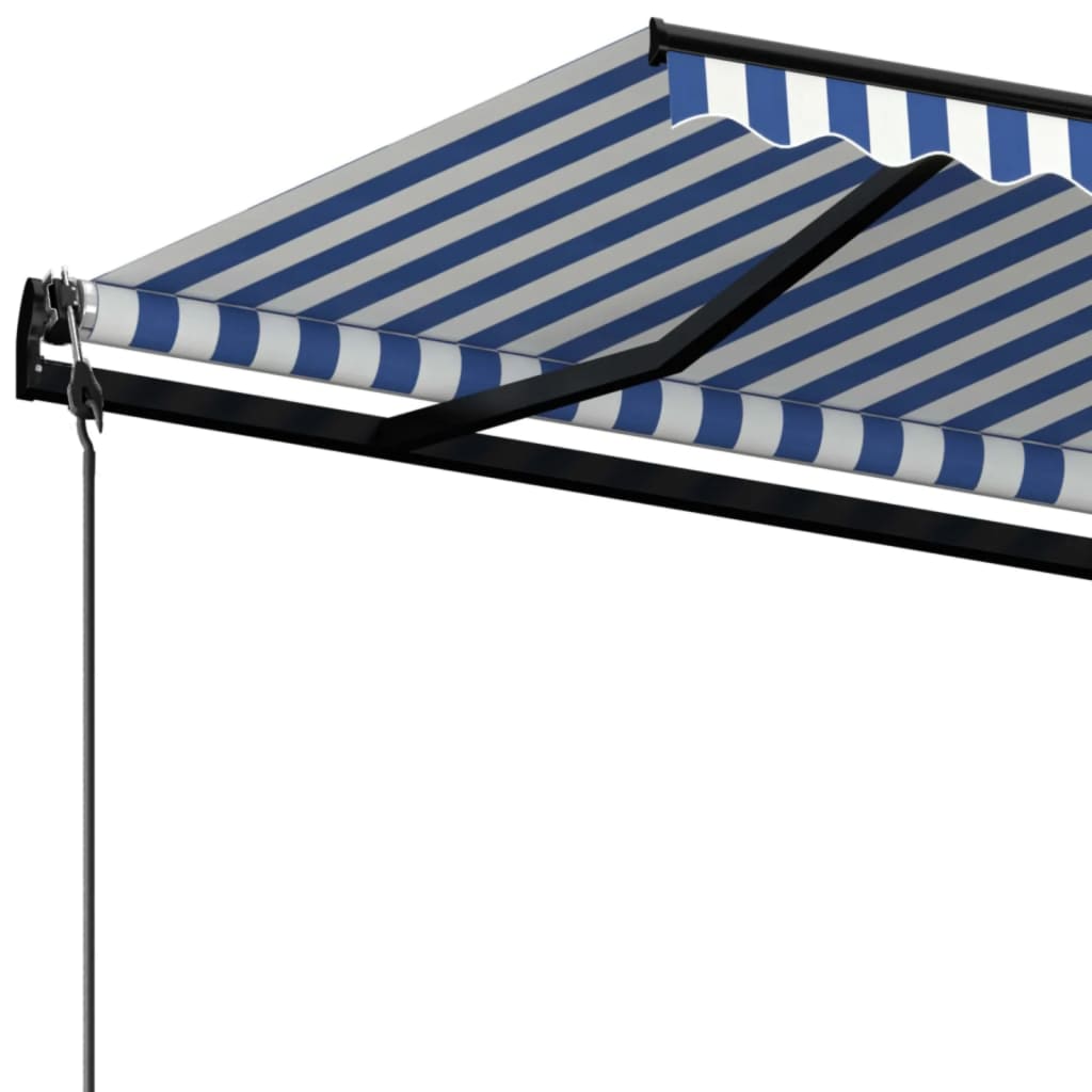 Gelenkarmmarkise Automatisch 400x350 cm Blau und Weiß