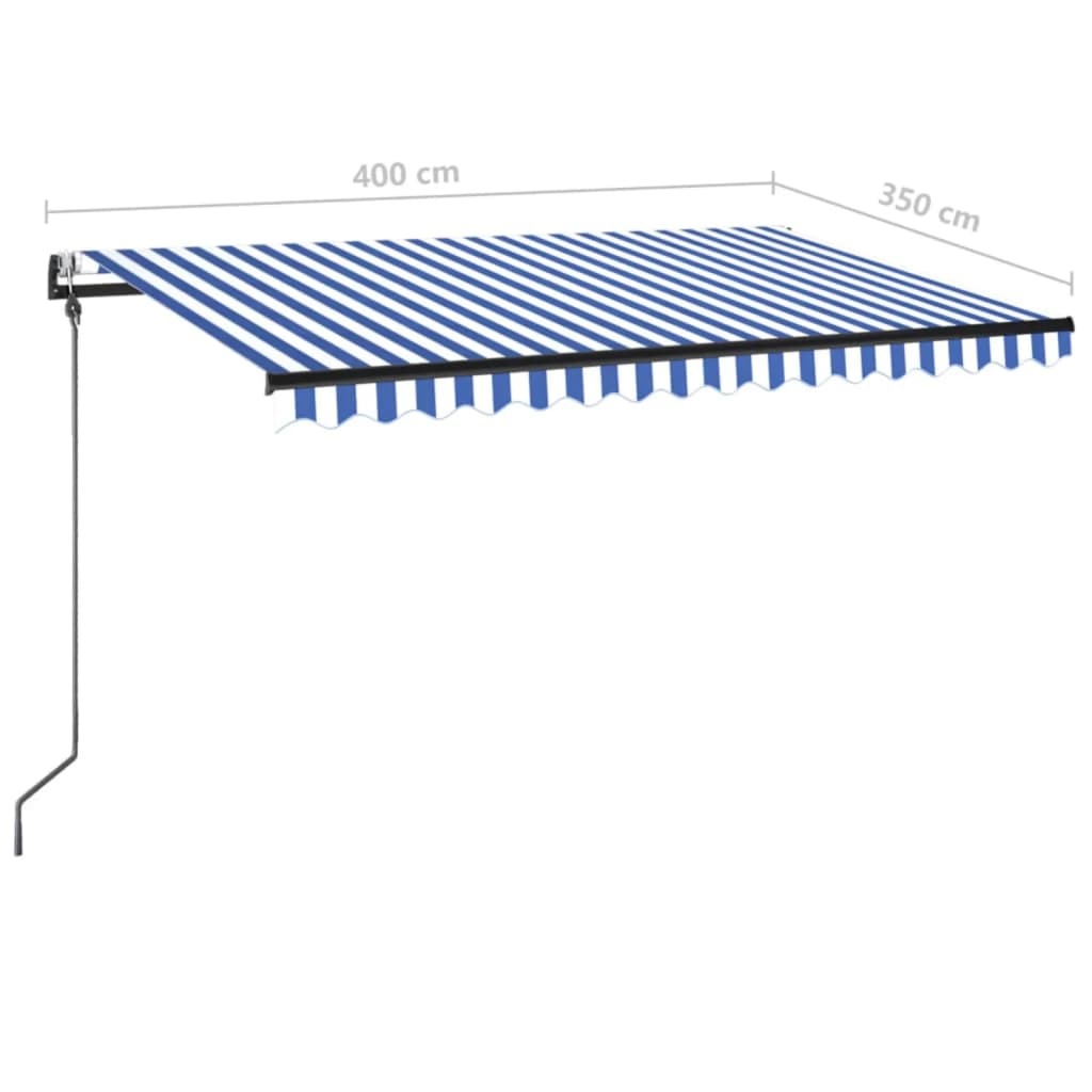 Automatische Markise mit LED & Windsensor 400x350 Blau und Weiß