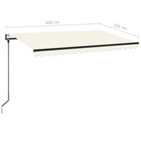 Thumbnail for Automatische Markise mit LED & Windsensor 400x350 cm Creme