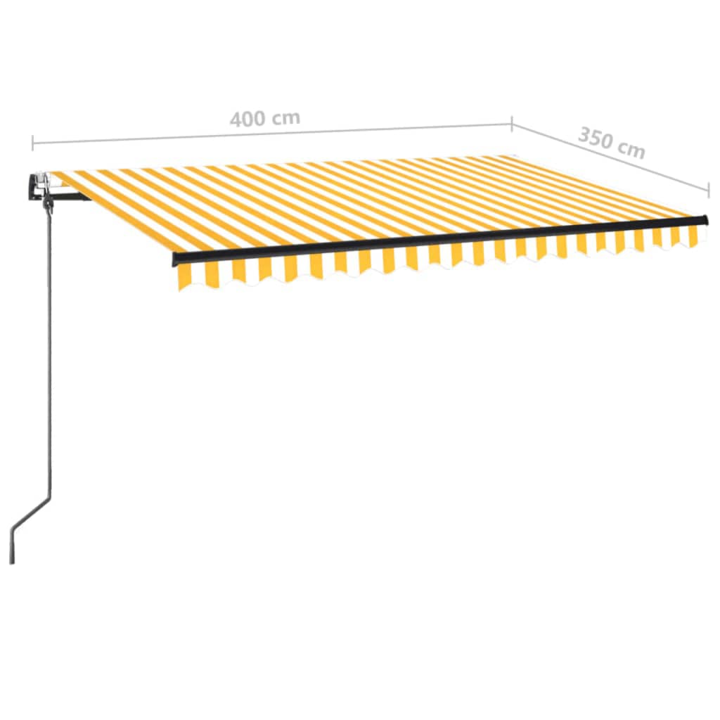 Automatische Markise mit LED & Windsensor 400x350 Gelb/Weiß