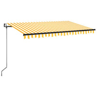 Thumbnail for Automatische Markise mit LED & Windsensor 450x350 cm Gelb/Weiß
