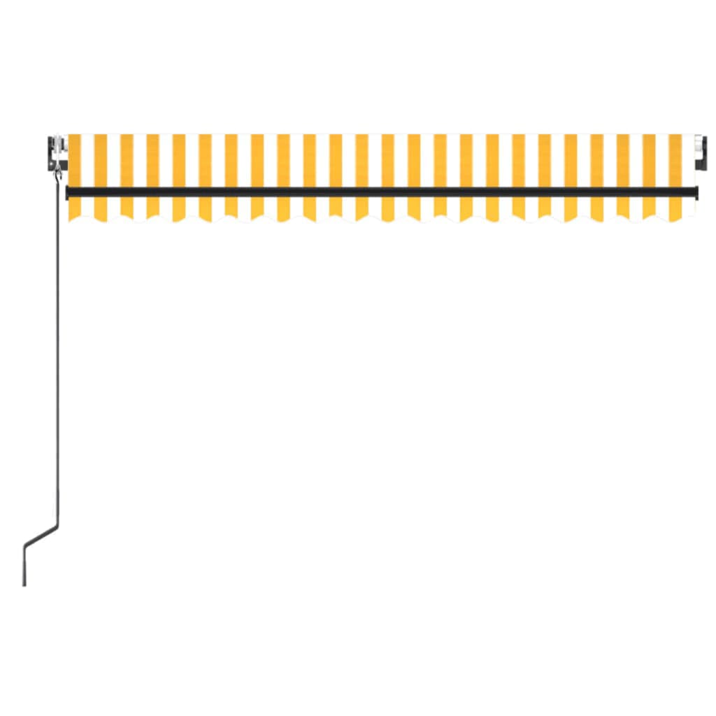 Automatische Markise mit LED & Windsensor 450x350 cm Gelb/Weiß