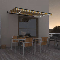 Thumbnail for Automatische Markise mit LED & Windsensor 450x350 cm Gelb/Weiß