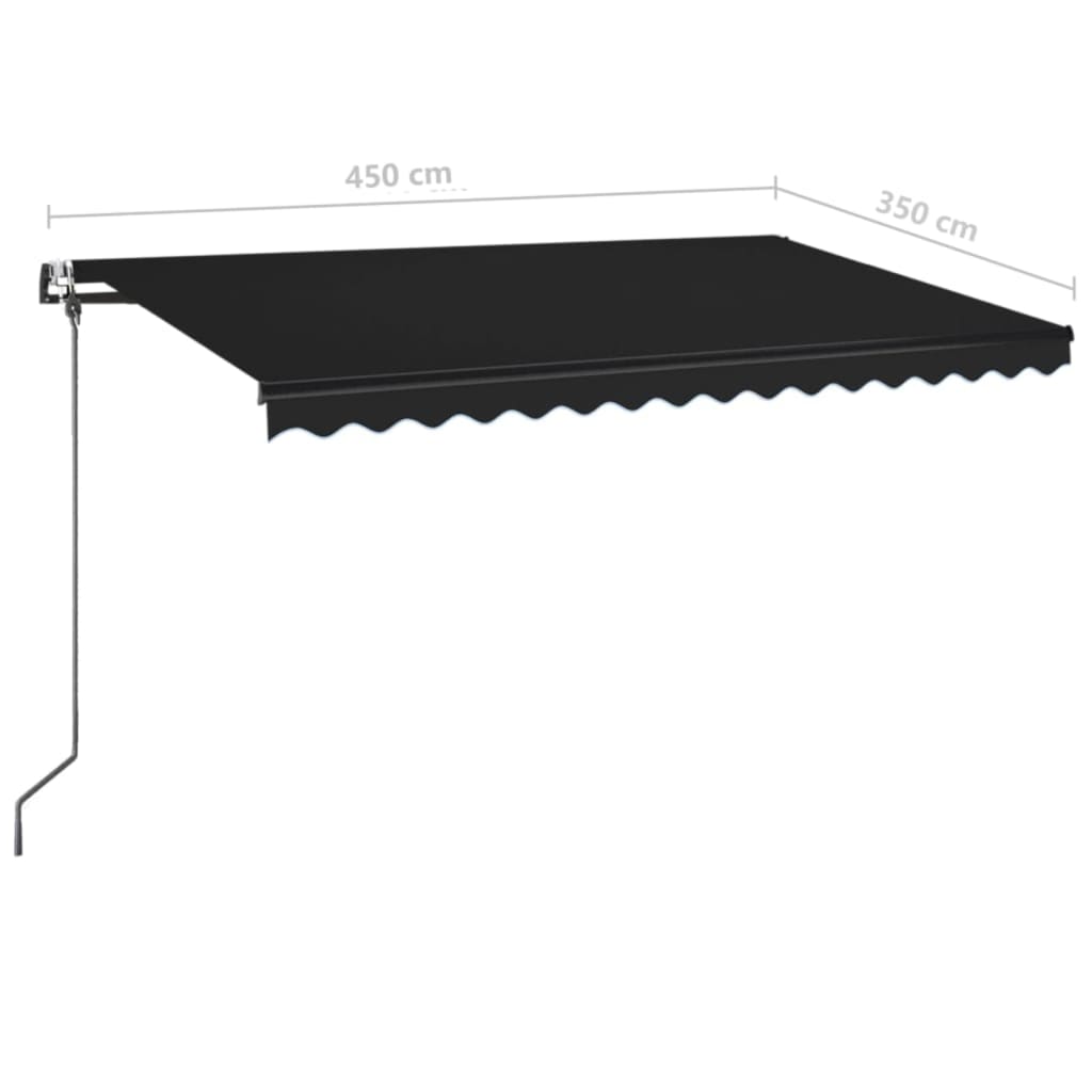 Automatische Markise mit LED & Windsensor 450x350 cm Anthrazit