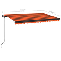 Thumbnail for Automatische Markise mit LED & Windsensor 450x350 Orange/Braun