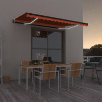 Thumbnail for Automatische Markise mit LED & Windsensor 450x350 Orange/Braun