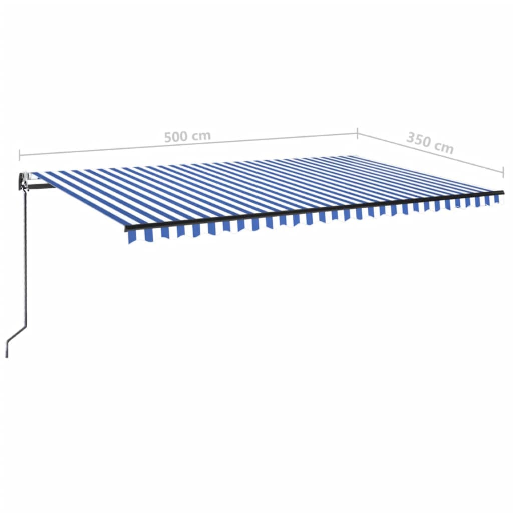 Gelenkarmmarkise Automatisch 500x350 cm Blau und Weiß