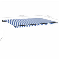 Thumbnail for Gelenkarmmarkise Automatisch 500x350 cm Blau und Weiß