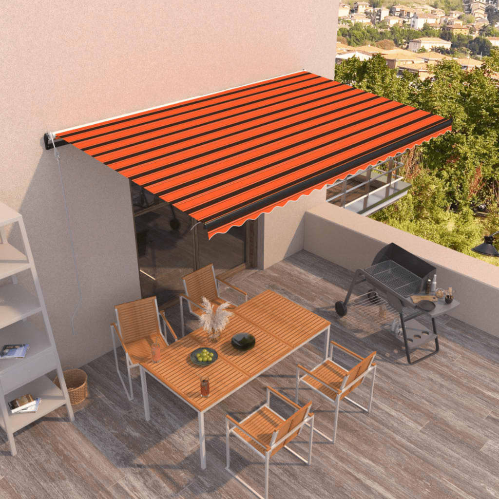 Gelenkarmmarkise Automatisch 500x350 cm Orange und Braun