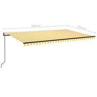 Thumbnail for Automatische Markise mit LED & Windsensor 500x350 cm Gelb/Weiß
