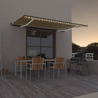Thumbnail for Automatische Markise mit LED & Windsensor 500x350 cm Gelb/Weiß