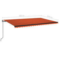 Thumbnail for Automatische Markise mit LED & Windsensor 500x350 Orange/Braun