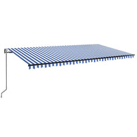 Thumbnail for Gelenkarmmarkise Automatisch 600x350 cm Blau und Weiß