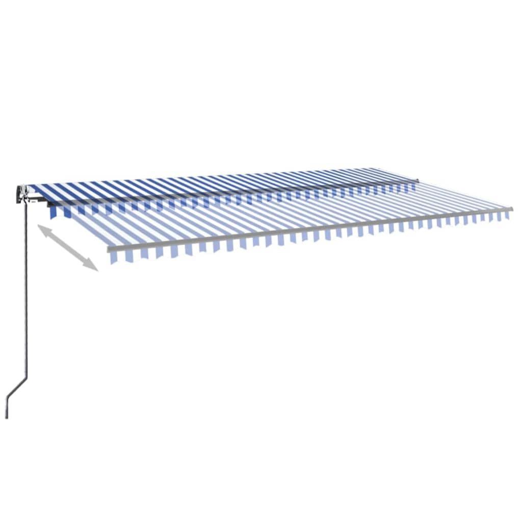 Gelenkarmmarkise Automatisch 600x350 cm Blau und Weiß
