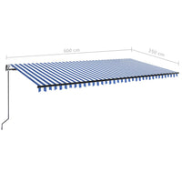 Thumbnail for Gelenkarmmarkise Automatisch 600x350 cm Blau und Weiß